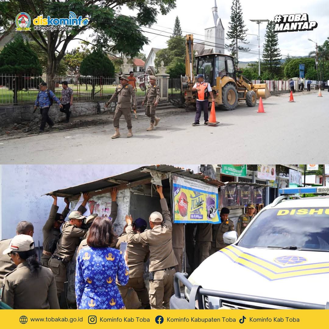Pemkab Toba Tertibkan Pedagang di Jalan Gereja