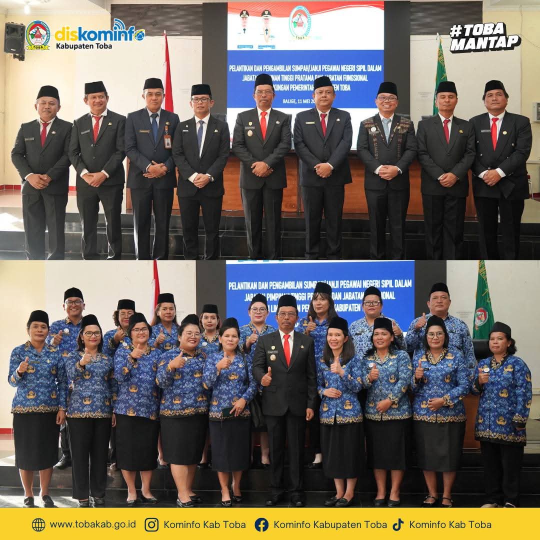 Wakil Bupati Toba Lantik Pejabat Pimpinan Tinggi Pratama dan Fungsional, Dorong Kinerja Birokrasi Menuju Toba Mantap 2029